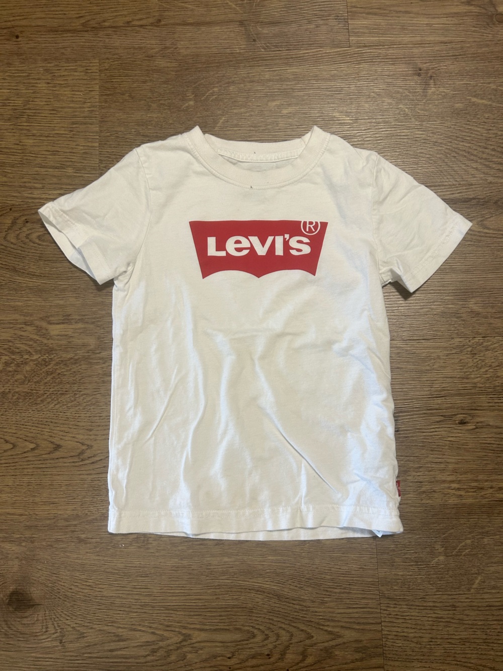 Levi's White Kids Tee with Red Logo